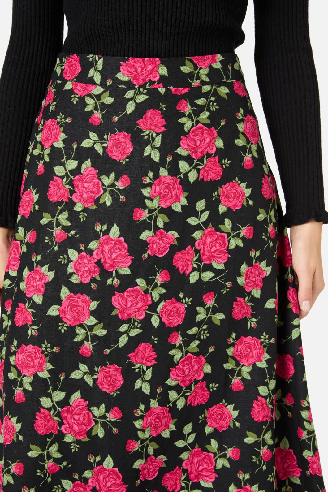 Winter Rose Midi Skirt