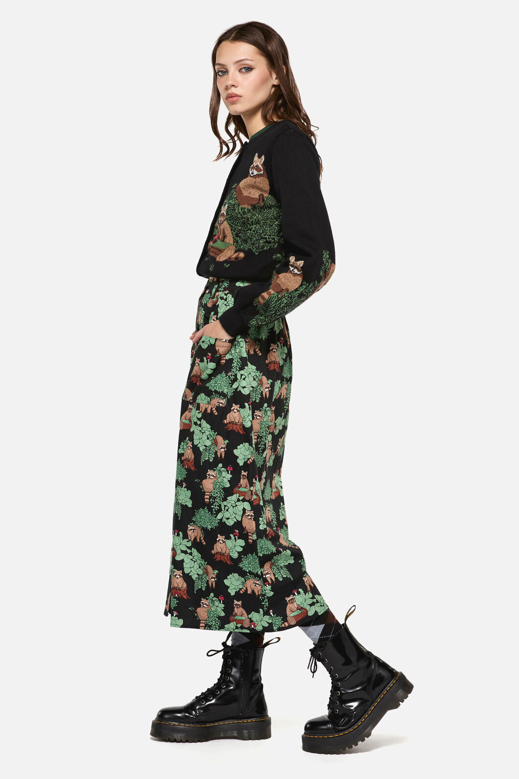 Haus Of Raccon Print Skirt