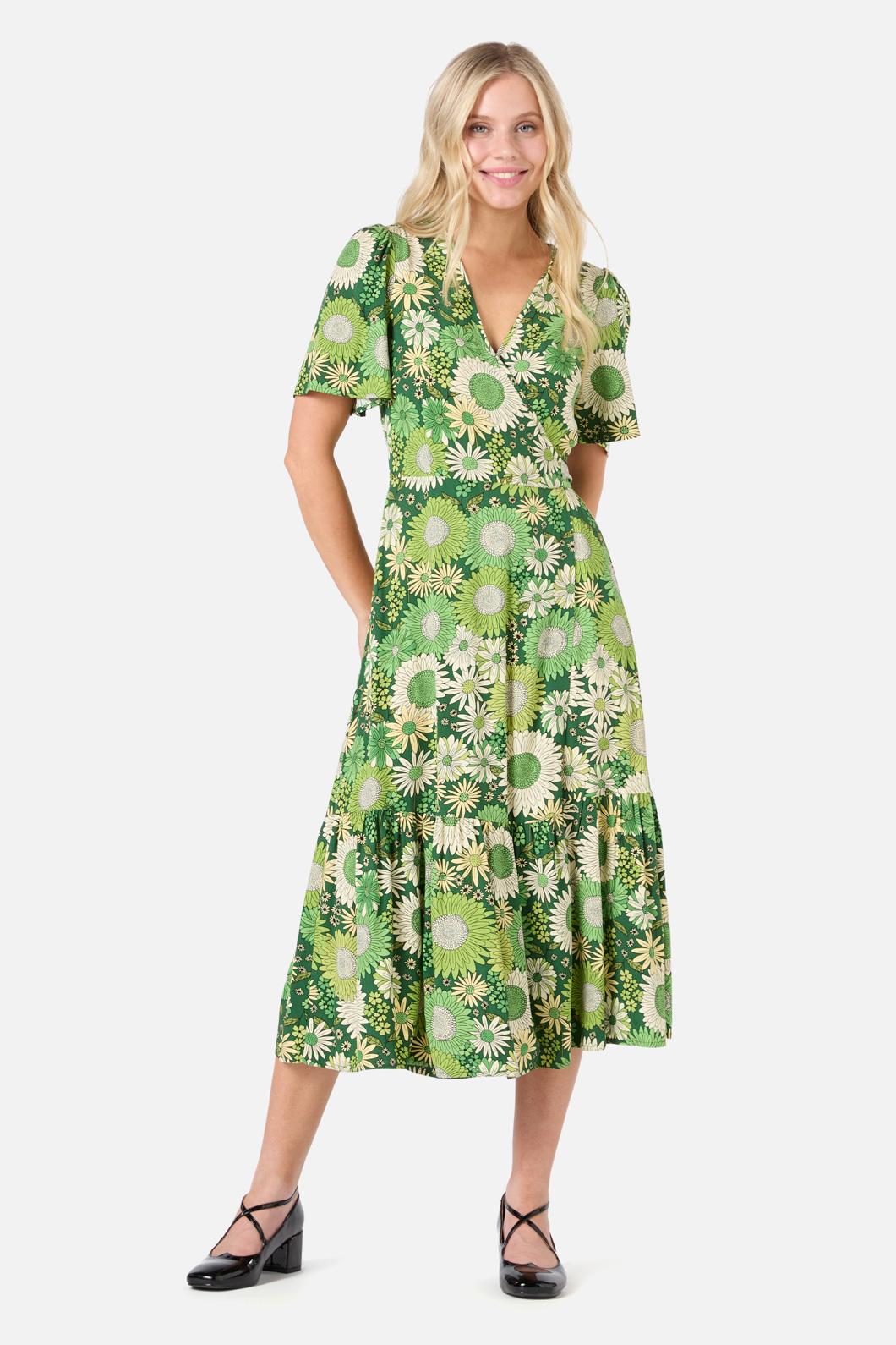 Viva Floral Midi Wrap Dress