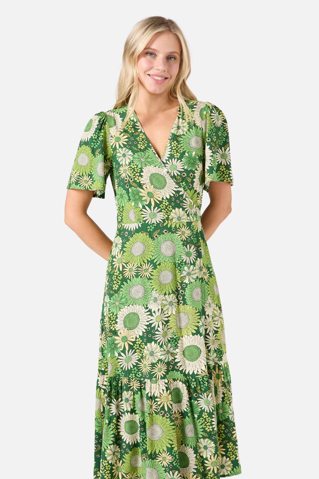 Viva Floral Midi Wrap Dress