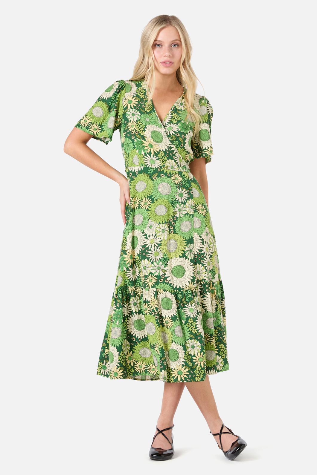 Viva Floral Midi Wrap Dress