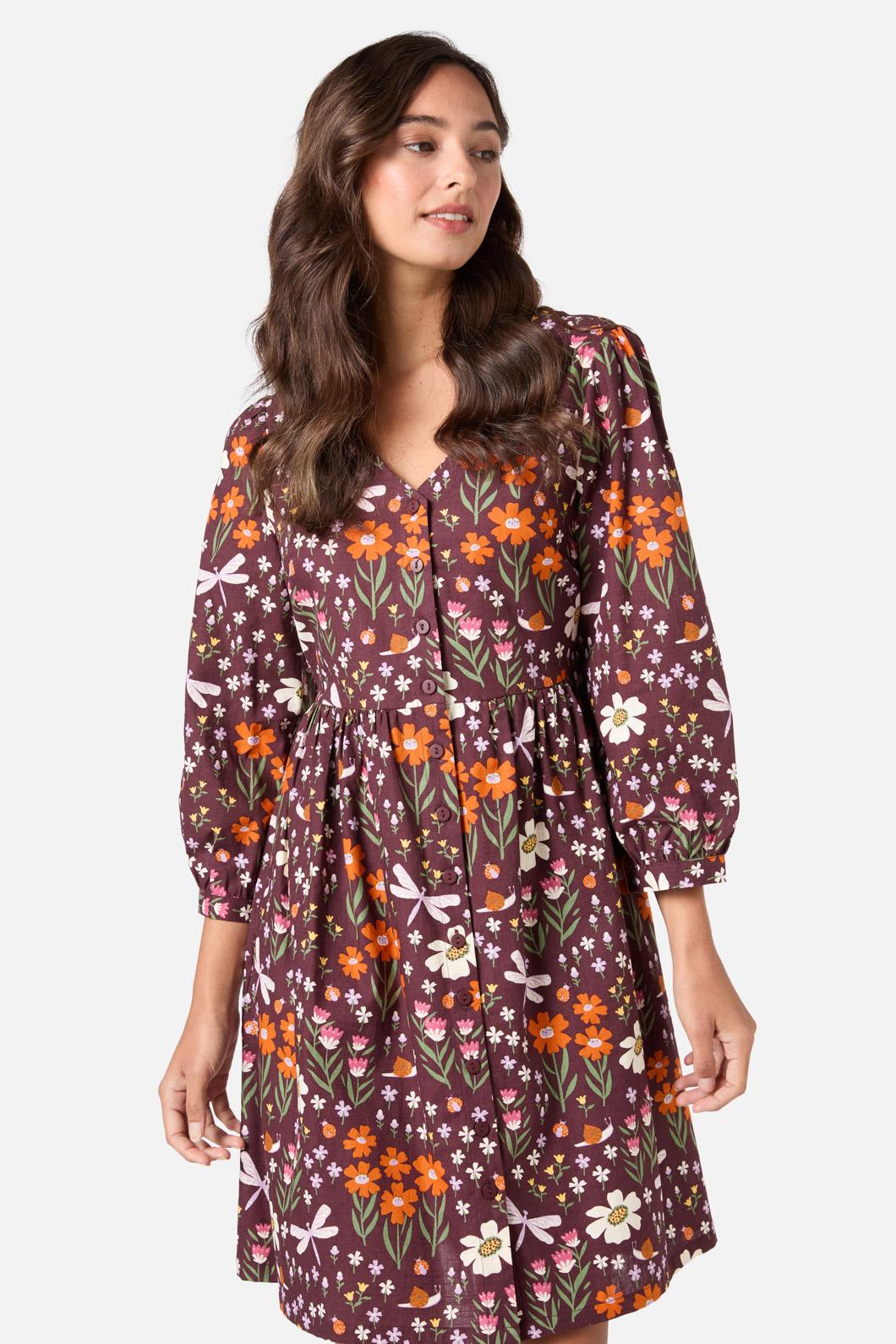 Garden Life Button Front Dress
