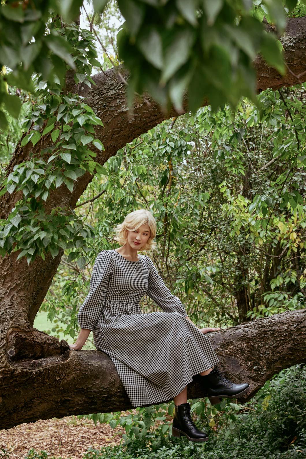 Renae Check Midi Dress