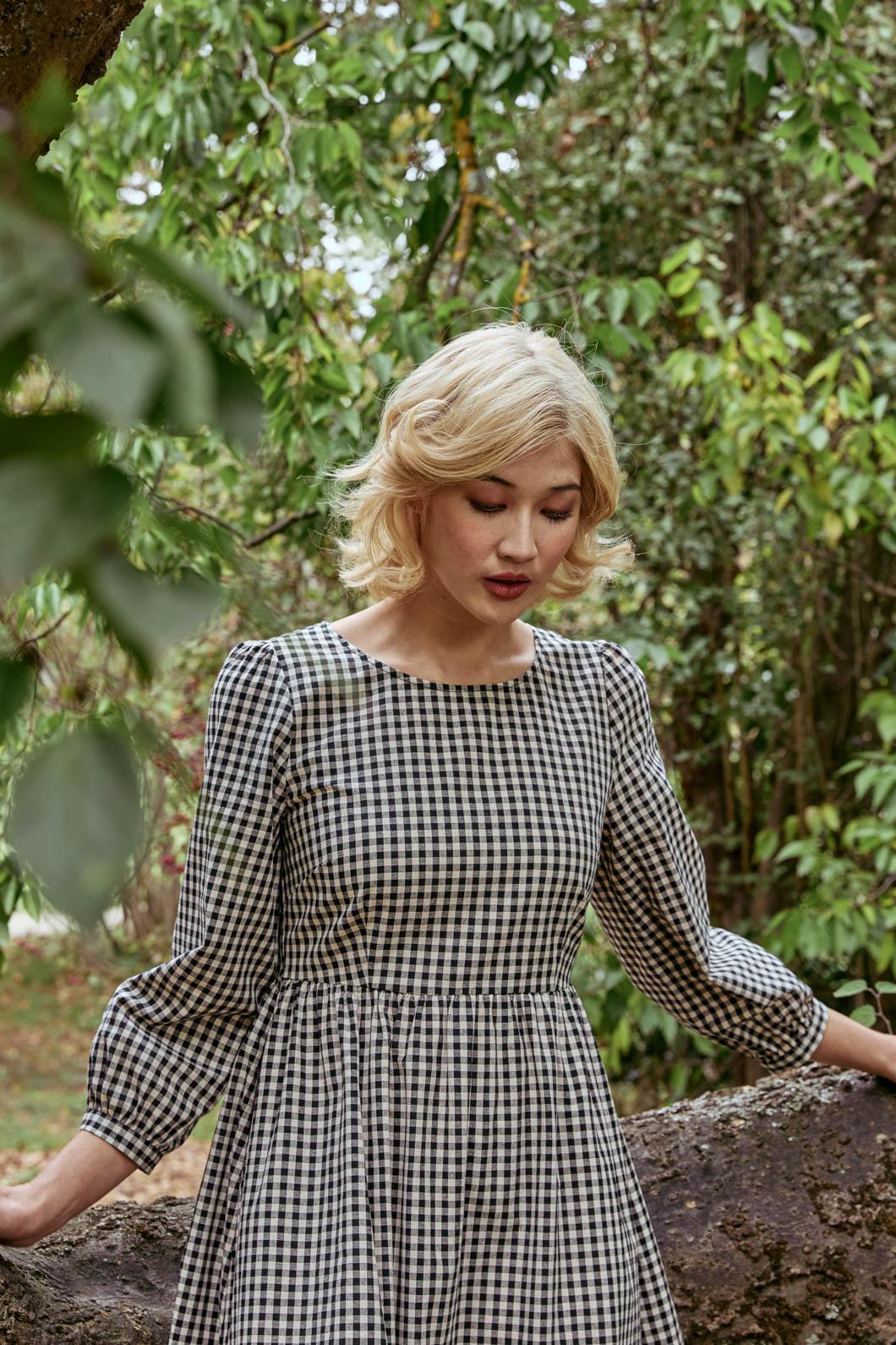 Renae Check Midi Dress