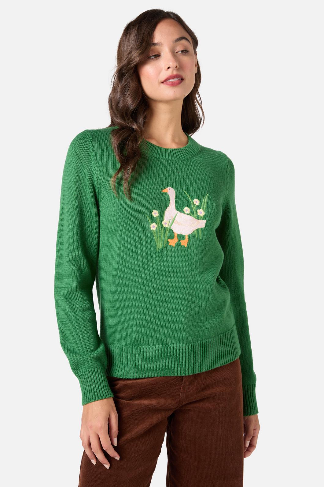 Goose Embroidered Knit Jumper