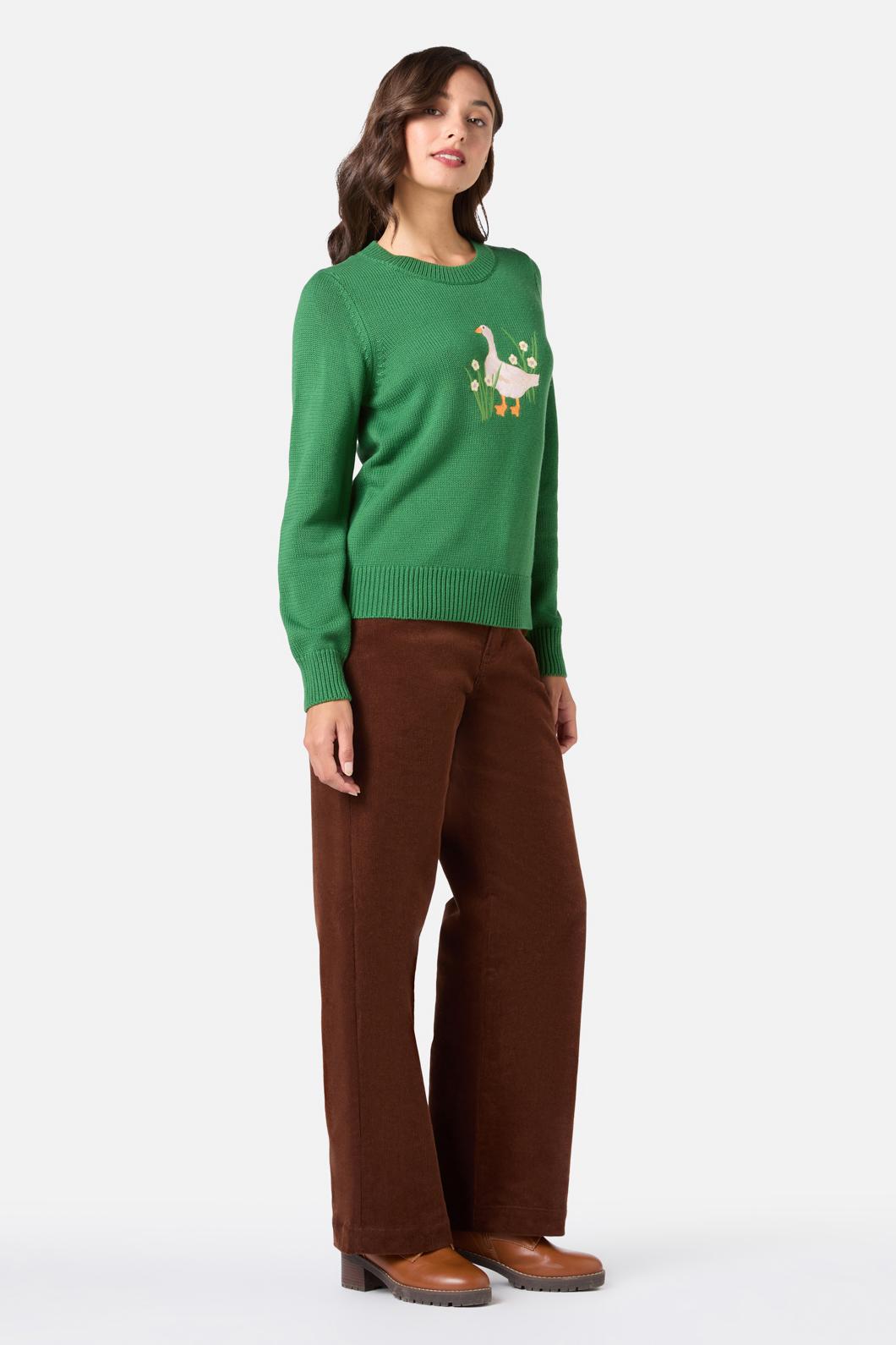 Goose Embroidered Knit Jumper