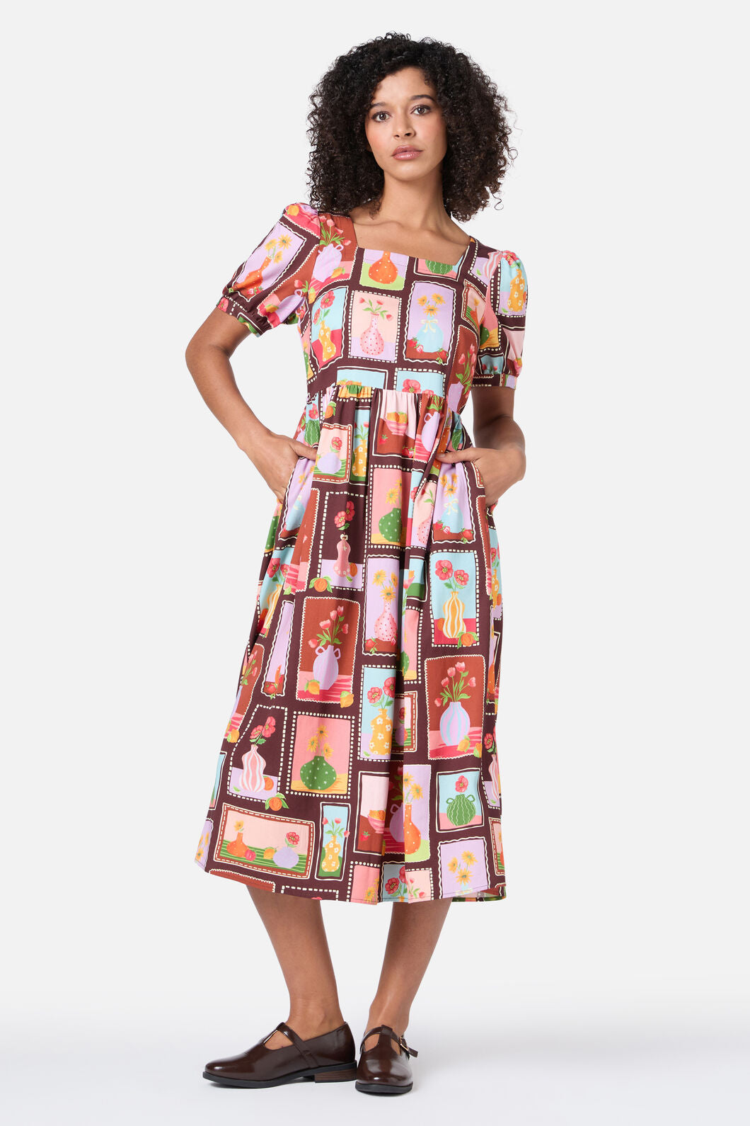 Flower Vases Midi Dress