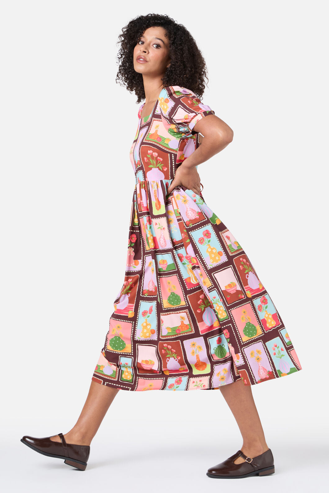 Flower Vases Midi Dress