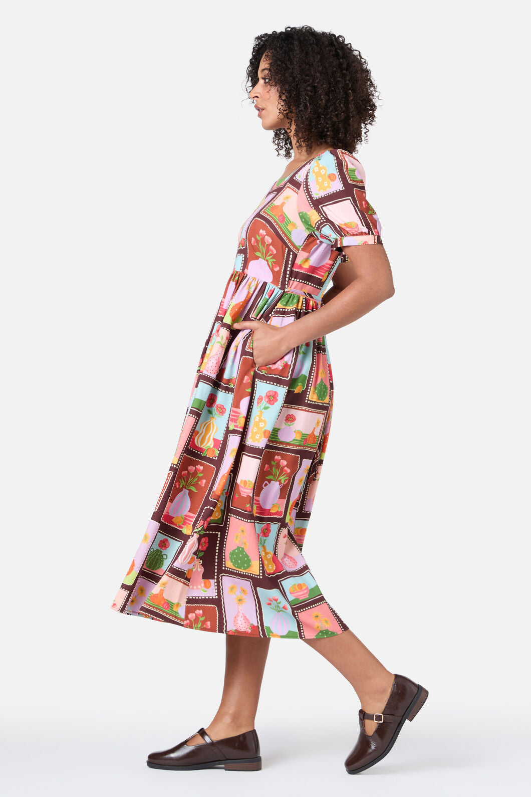 Flower Vases Midi Dress