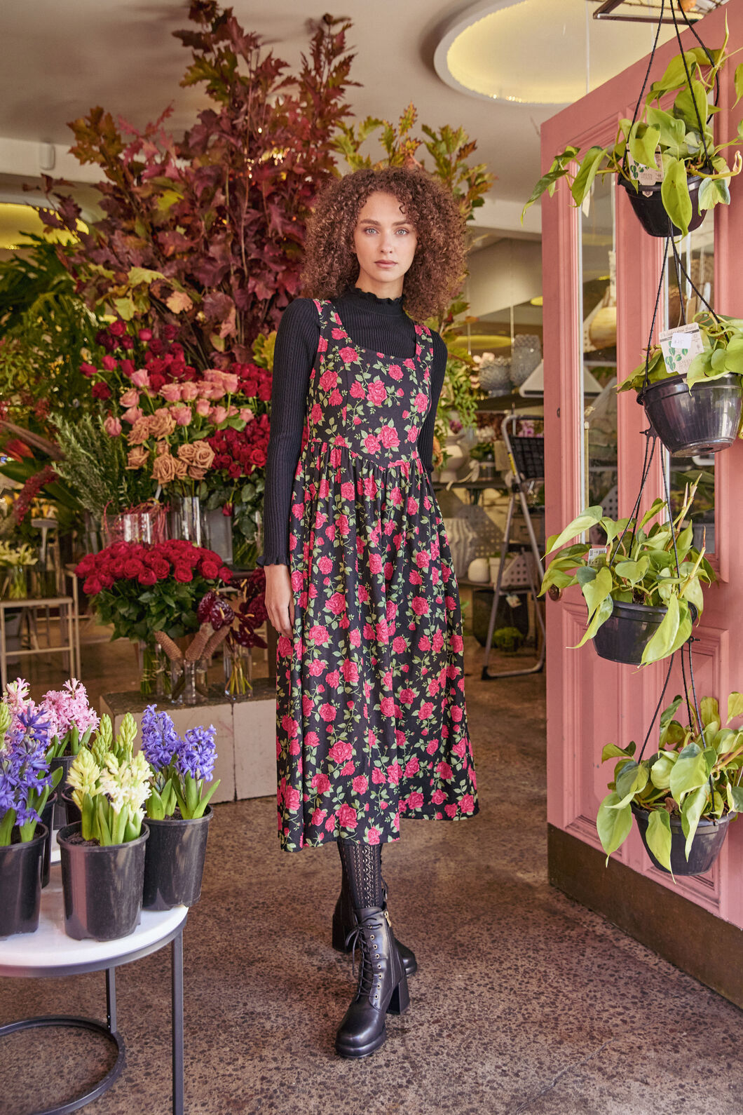 Winter Rose Midi Dress