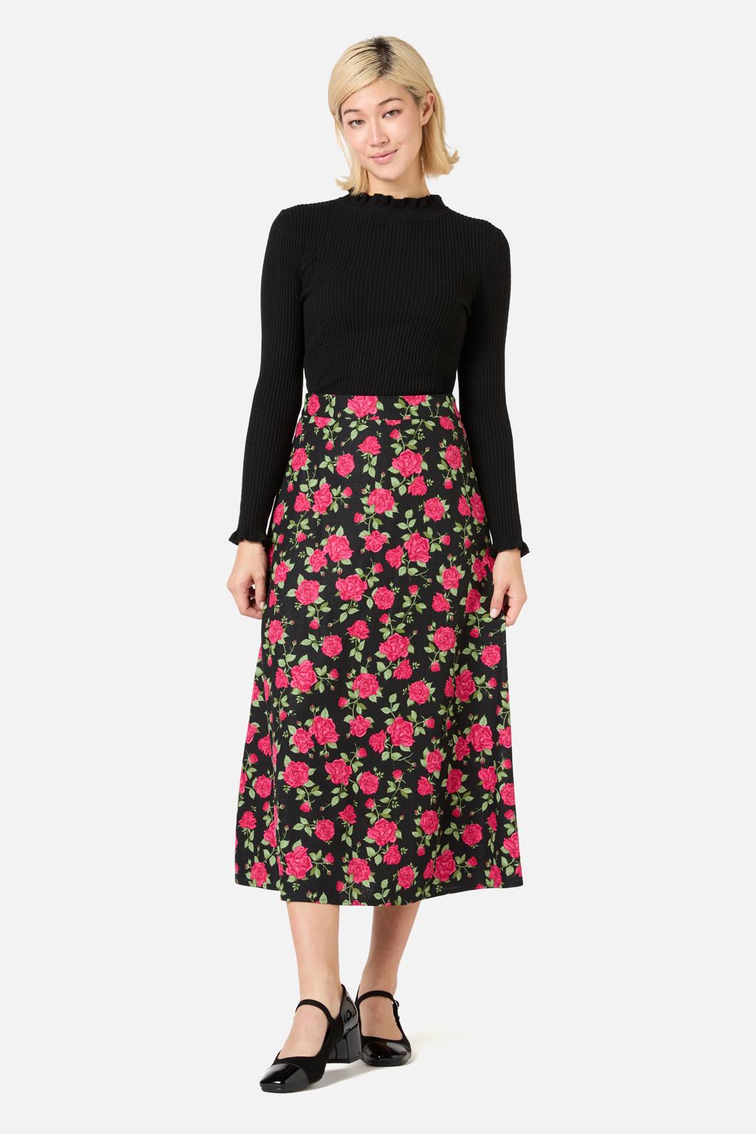 Winter Rose Midi Skirt