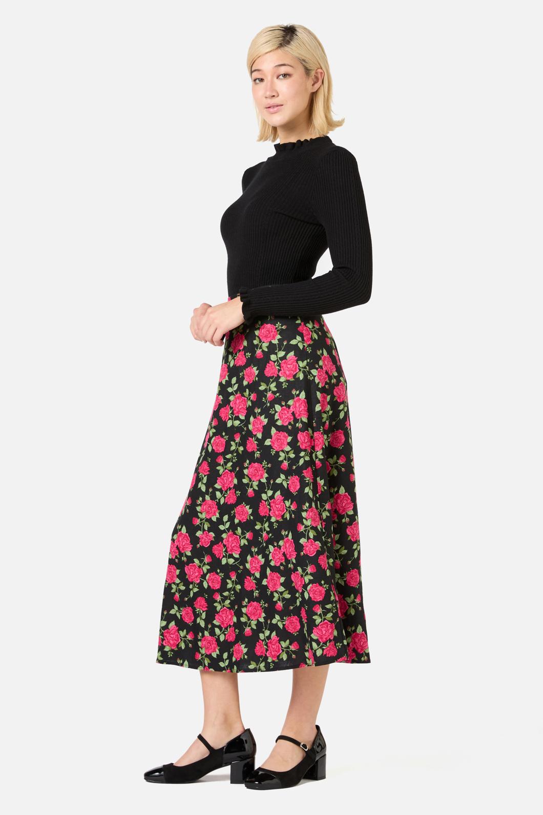Winter Rose Midi Skirt